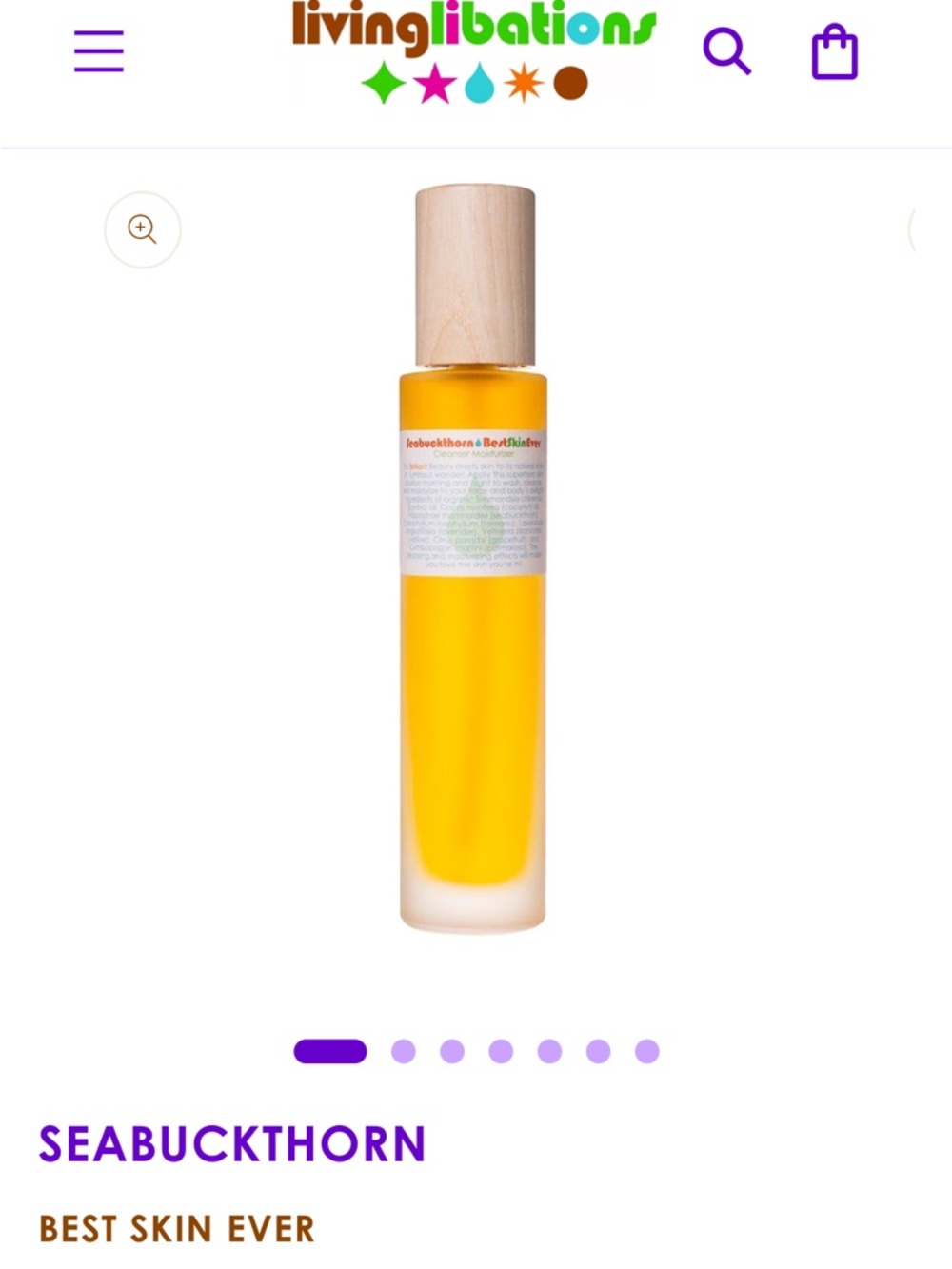 Living Libations - Seabuckthorn Best Skin Ever Cleansing Oil - USED